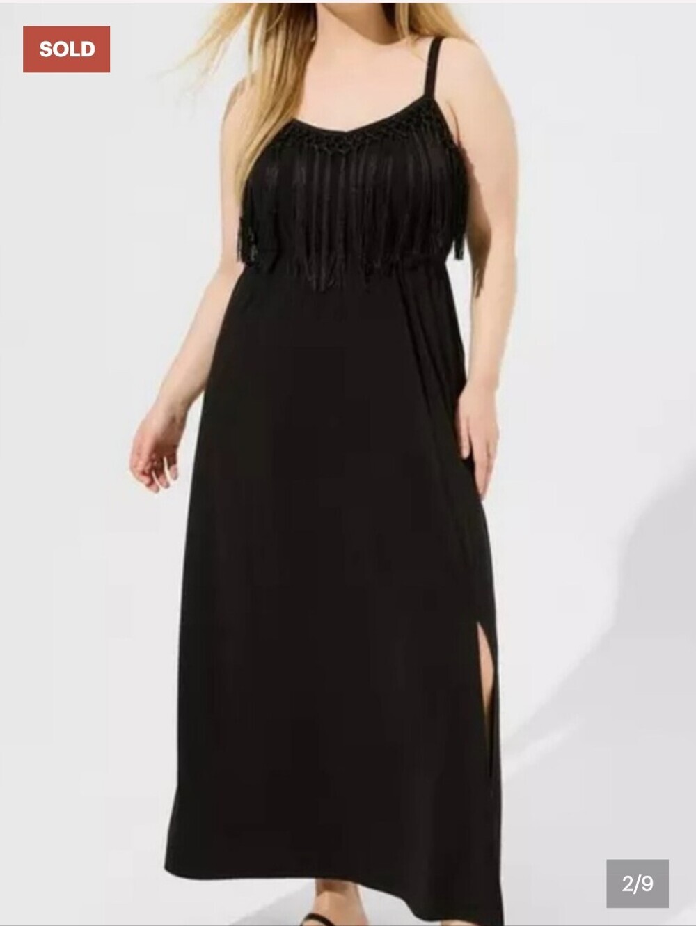 NWT TORRID 1X FRINGE JERSEY MAXI DRESS